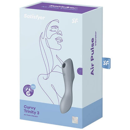 SATISFYER - CURVY TRINITY 3 VIBRADOR Y SUCCIONADOR TRIPLE ESTIMULACIÓN BLUEGRAY