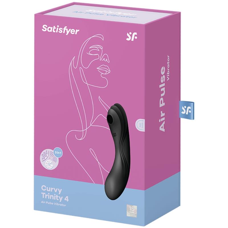 SATISFYER - CURVY TRINITY 4 VIBRADOR Y SUCCIONADOR 2 MOTORES NEGRO