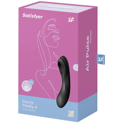 SATISFYER - CURVY TRINITY 4 VIBRADOR Y SUCCIONADOR 2 MOTORES NEGRO