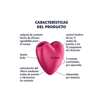 SATISFYER - CUTIE HEART SUCCIONADOR DE CLÍTORIS BATTERY SERIES