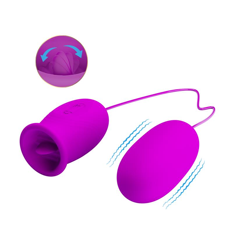 PRETTYLOVE - DAISY HUEVO VIBRADOR Y ESTIMULADOR CON LENGUA