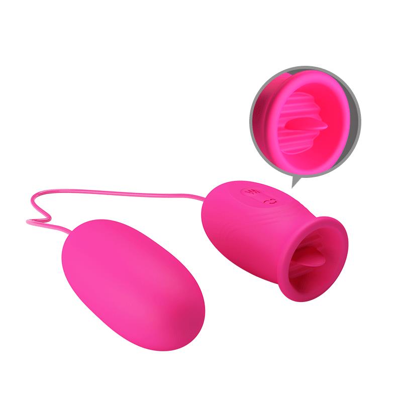 PRETTYLOVE - DAISY HUEVO VIBRADOR Y LENGUA ESTIMULADORA ROSA
