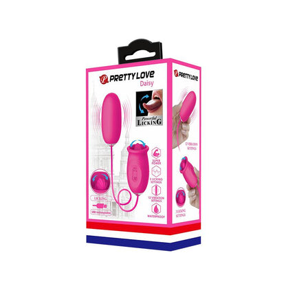 PRETTYLOVE - DAISY HUEVO VIBRADOR Y LENGUA ESTIMULADORA ROSA