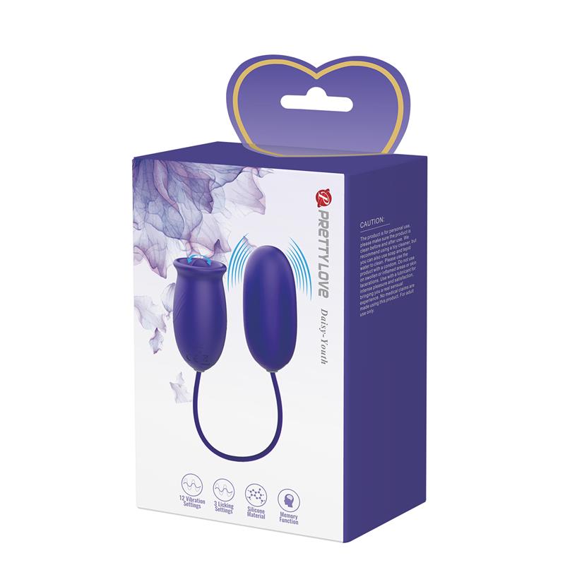 PRETTYLOVE - DAISY YOUTH HUEVO VIBRADOR Y LENGUA ESTIMULADORA