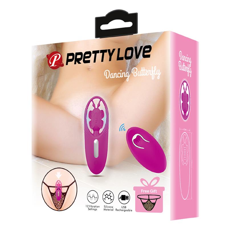 PRETTYLOVE - DANCING BUTTERFLY ESTIMULADOR PARA BRAGUITA CON CONTROL REMOTO