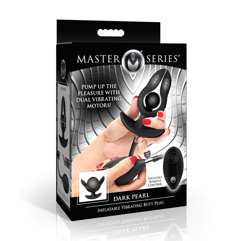 MASTER SERIES - DARK PEARL PLUG ANAL CON INFLADO Y VIBRACIÓN CON CONTROL REMOTO
