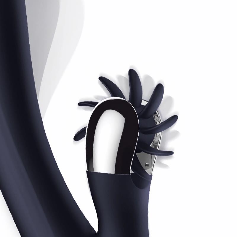 INTOYOU - DARKSPACE VIBRADOR CON LENGUAS ROTADORA Y MOVIMIENTO FINGER AZUL