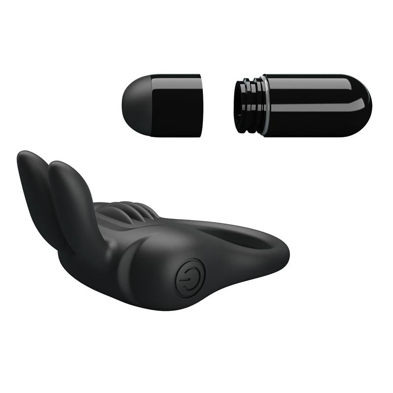 PRETTYLOVE - DAVION ANILLO PARA EL PENE CON VIBRACIÓN Y CONEJITO