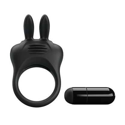 PRETTYLOVE - DAVION ANILLO PARA EL PENE CON VIBRACIÓN Y CONEJITO