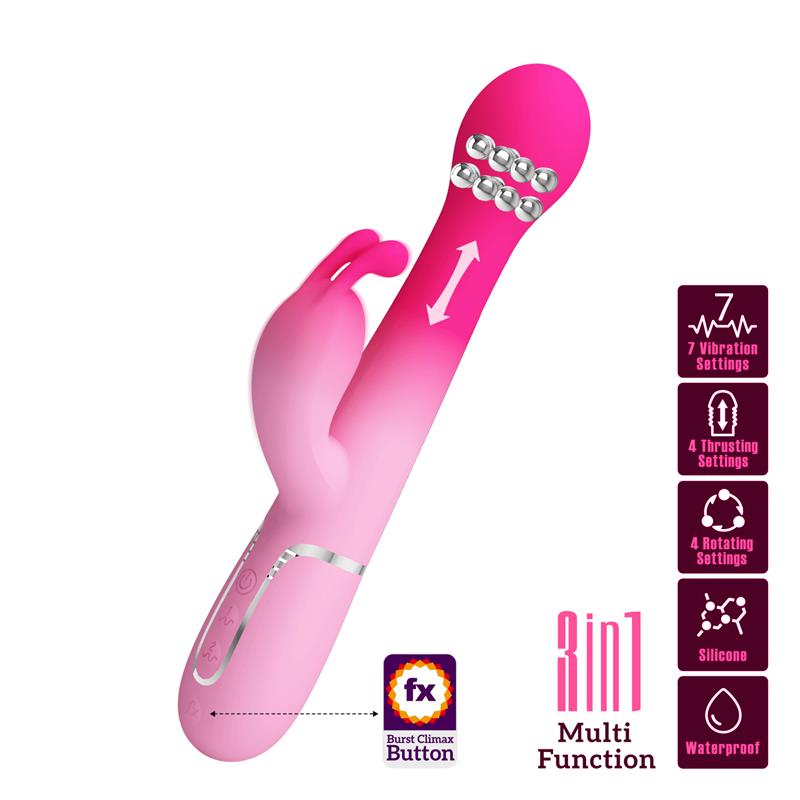 PRETTYLOVE - DEJON VIBRADOR CON THRUSTING Y BOLAS ROTATORIAS