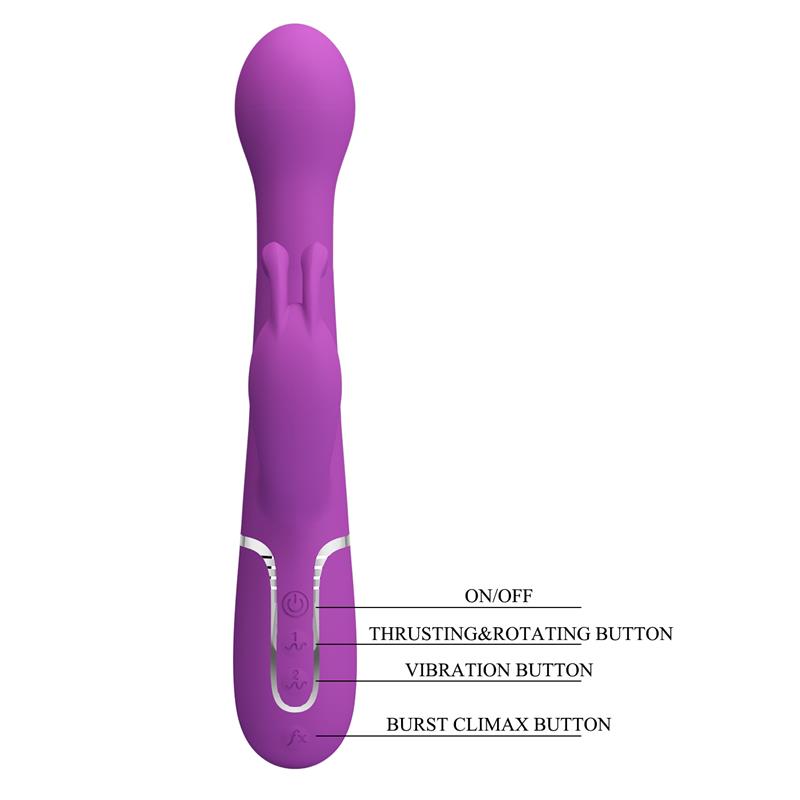 PRETTYLOVE - DEJON VIBRADOR CON THRUSTING Y ROTACIÓN TWINKLED