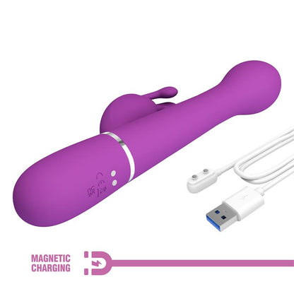 PRETTYLOVE - DEJON VIBRADOR CON THRUSTING Y ROTACIÓN TWINKLED