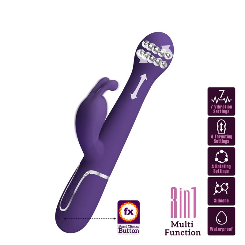 PRETTYLOVE - DEJON VIBRADOR CON THURSTING Y ROTACIÓN TWINKLED