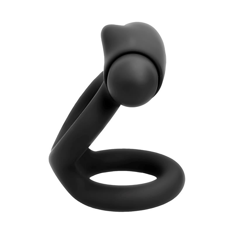 TARDENOCHE - DENVER ANILLO DOBLE CON BALA VIBRADORA USB SILICONA NEGRO