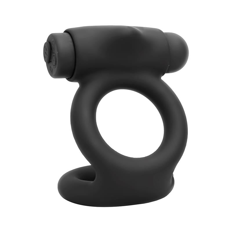 TARDENOCHE - DENVER ANILLO DOBLE CON BALA VIBRADORA USB SILICONA NEGRO