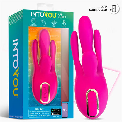 INTOYOU APP SERIES - DEREK VIBRADOR CON MOVIMIENTO FINGER 3 MOTORES Y APP