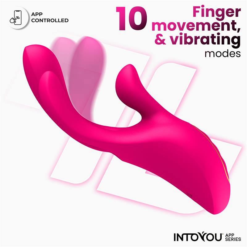 INTOYOU APP SERIES - DEREK VIBRADOR CON MOVIMIENTO FINGER 3 MOTORES Y APP