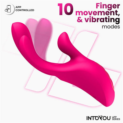 INTOYOU APP SERIES - DEREK VIBRADOR CON MOVIMIENTO FINGER 3 MOTORES Y APP