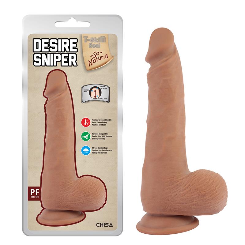 CHISA - DESIRE SNIPER DILDO DUAL DENSITY BRONCEADO 23CM