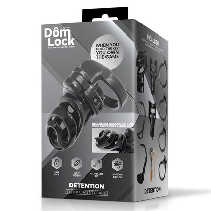 DOMLOCK - DETENTION JAULA PARA EL PENE CON ACCESORIO PARA PRINCE ALBERT