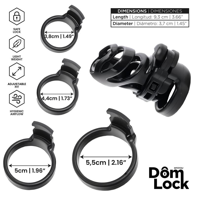DOMLOCK - DETENTION JAULA PARA EL PENE CON ACCESORIO PARA PRINCE ALBERT