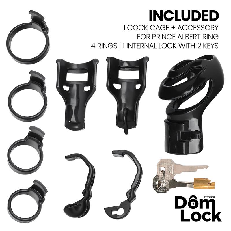 DOMLOCK - DETENTION JAULA PARA EL PENE CON ACCESORIO PARA PRINCE ALBERT