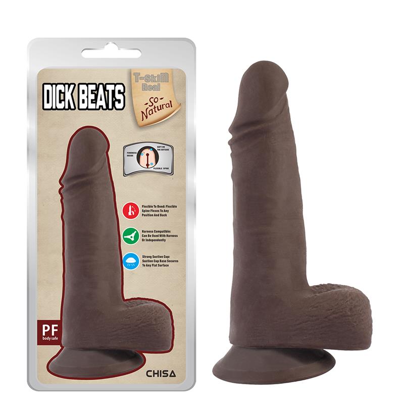CHISA - DICK BEATS DILDO DUAL DENSITY MARRÓN 18CM