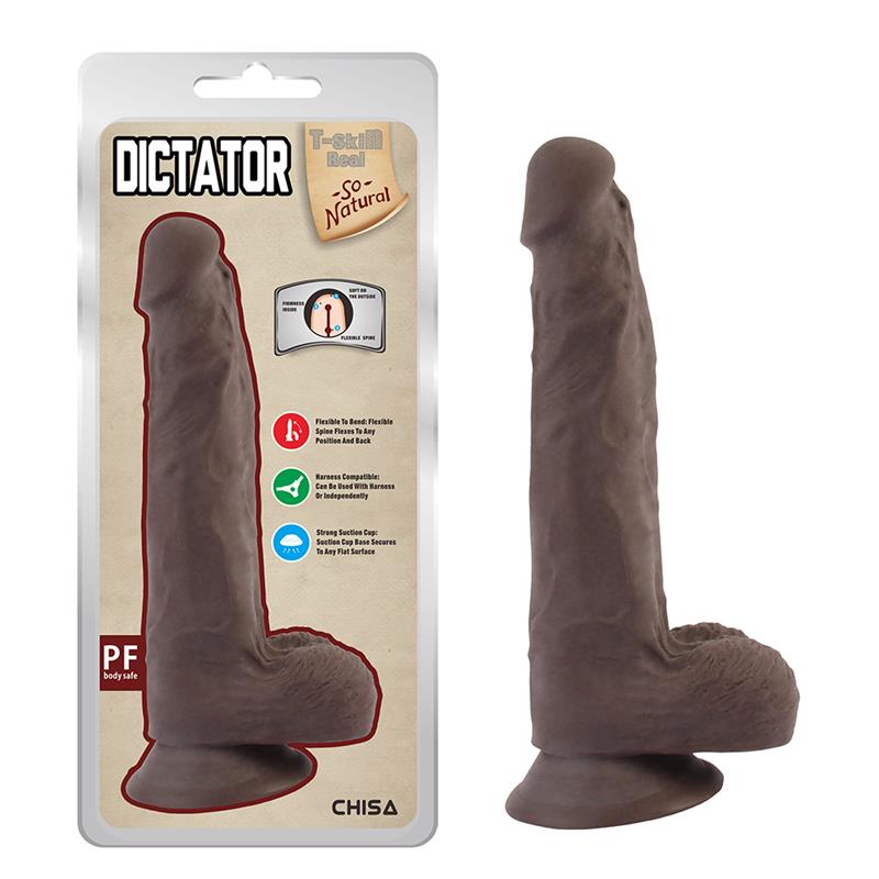 CHISA - DICTATOR DILDO DUAL DENSITY MARRÓN 20.5CM