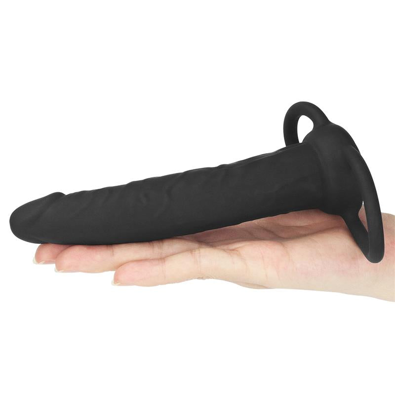LOVETOY - DILDO ANAL CON DOBLE ANILLO NEGRO