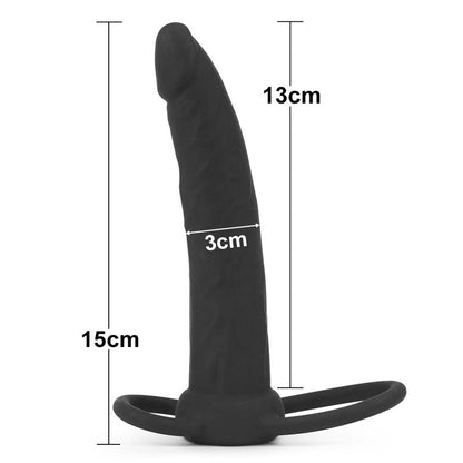 LOVETOY - DILDO ANAL CON DOBLE ANILLO NEGRO