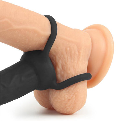 LOVETOY - DILDO ANAL CON DOBLE ANILLO NEGRO
