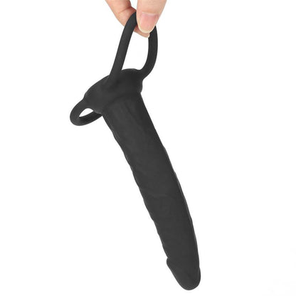 LOVETOY - DILDO ANAL CON DOBLE ANILLO NEGRO