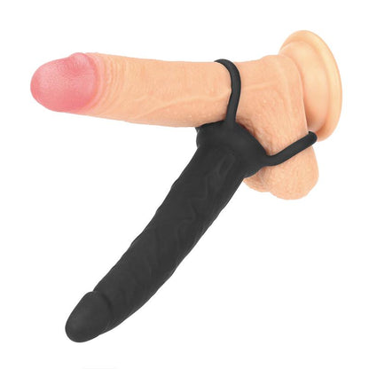 LOVETOY - DILDO ANAL CON DOBLE ANILLO NEGRO