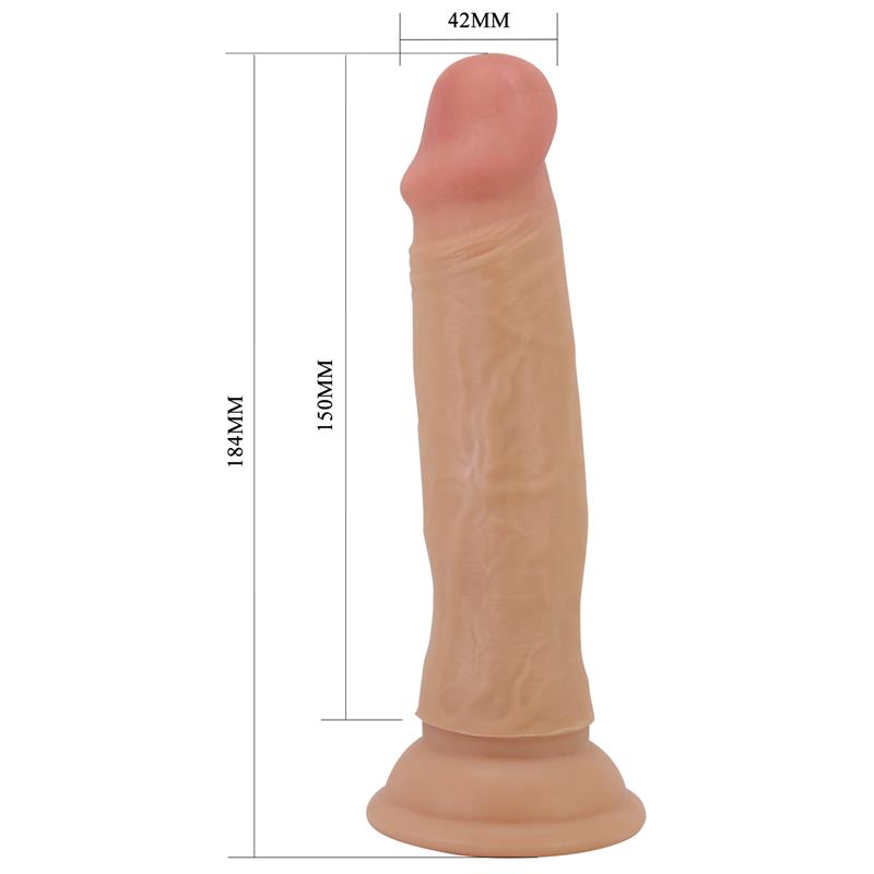 PRETTYLOVE - DILDO CON PIEL DESLIZANTE RETRACTIL 18.4 CM