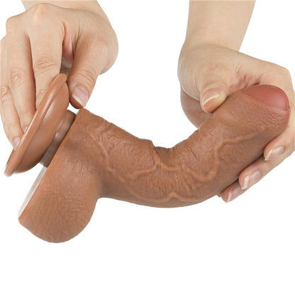 LOVETOY - DILDO CON PIEL RETRACTIL 7 BRONCEADO