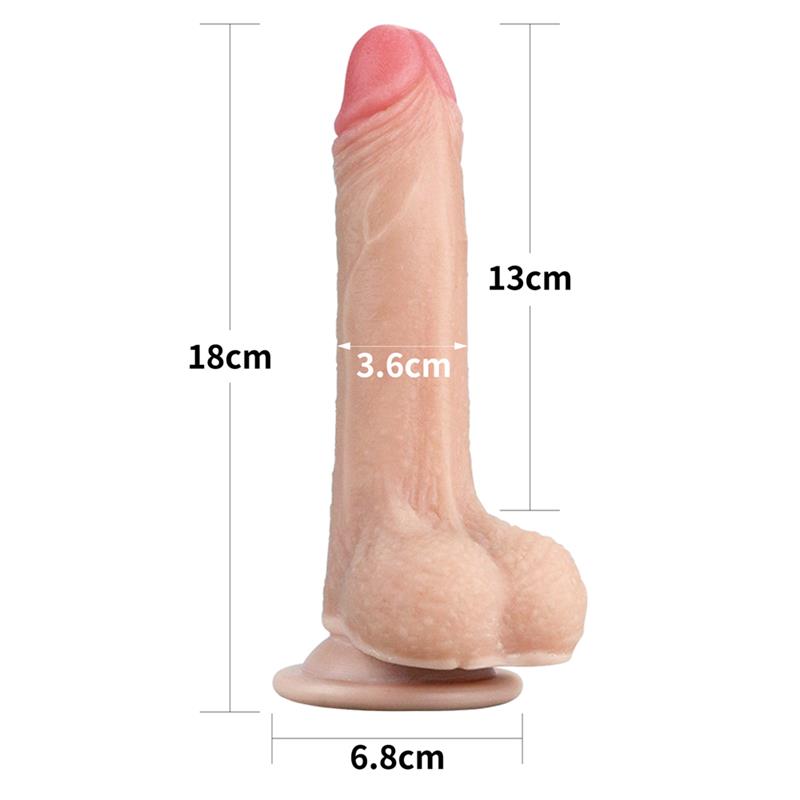 LOVETOY - DILDO CON PIEL RETRACTIL 7 NATURAL