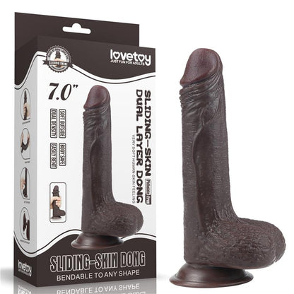 LOVETOY - DILDO CON PIEL RETRACTIL 7 NEGRO