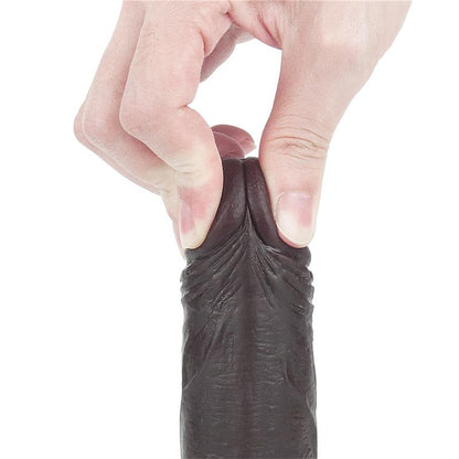 LOVETOY - DILDO CON PIEL RETRACTIL 7 NEGRO