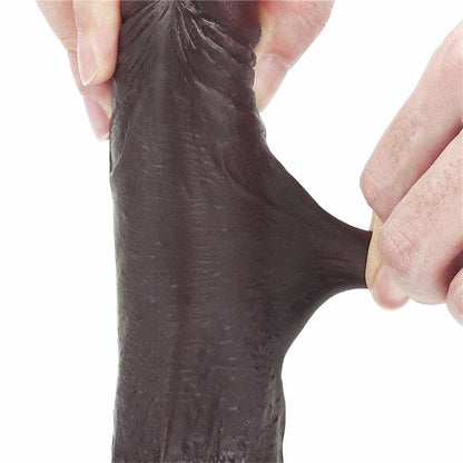 LOVETOY - DILDO CON PIEL RETRACTIL 7 NEGRO