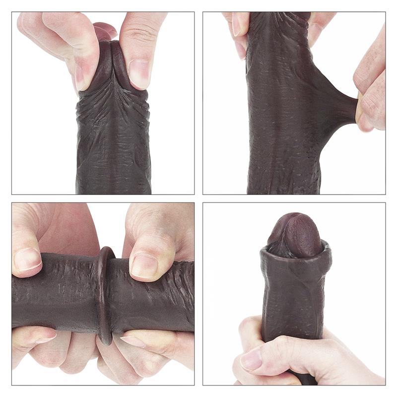 LOVETOY - DILDO CON PIEL RETRACTIL 7 NEGRO
