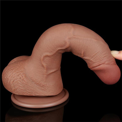 LOVETOY - DILDO CON PIEL RETRACTIL 7.5 BRONCEADO