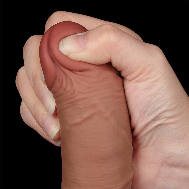 LOVETOY - DILDO CON PIEL RETRACTIL 7.5 BRONCEADO
