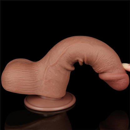 LOVETOY - DILDO CON PIEL RETRACTIL 7.5 BRONCEADO