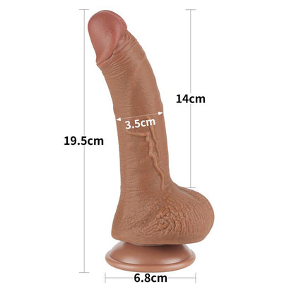 LOVETOY - DILDO CON PIEL RETRACTIL 7.5 BRONCEADO