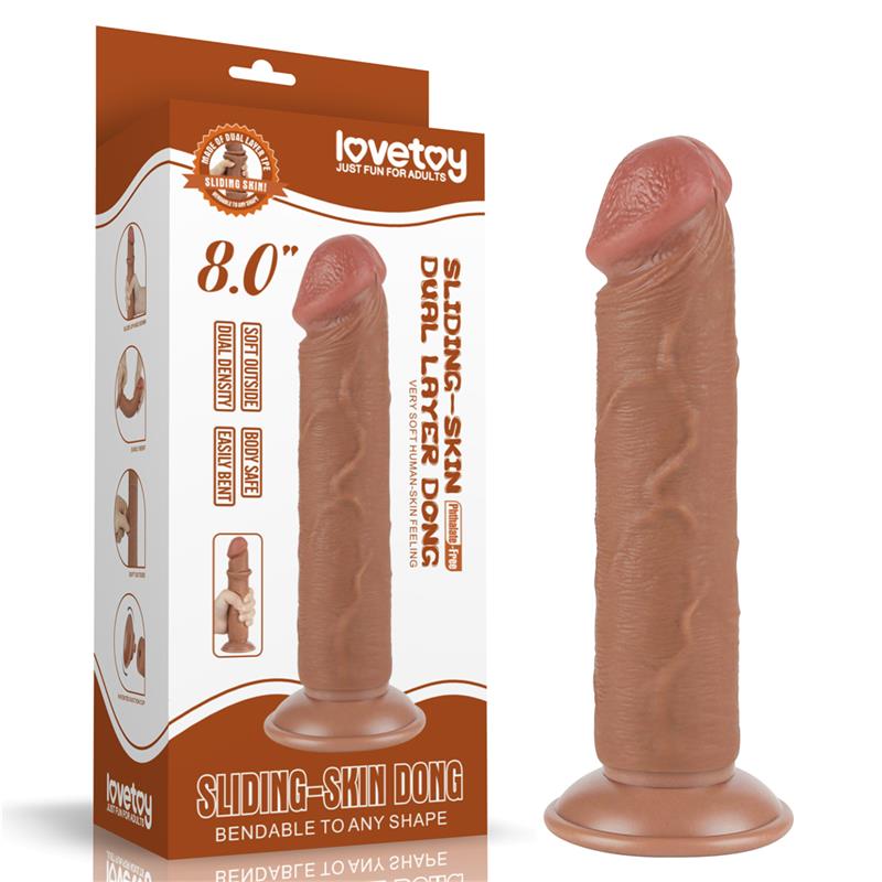 LOVETOY - DILDO CON PIEL RETRACTIL 8 BRONCEADO