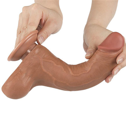LOVETOY - DILDO CON PIEL RETRACTIL 8.5 BRONCEADO