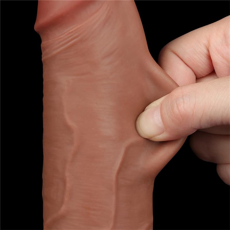 LOVETOY - DILDO CON PIEL RETRACTIL 8.5 BRONCEADO