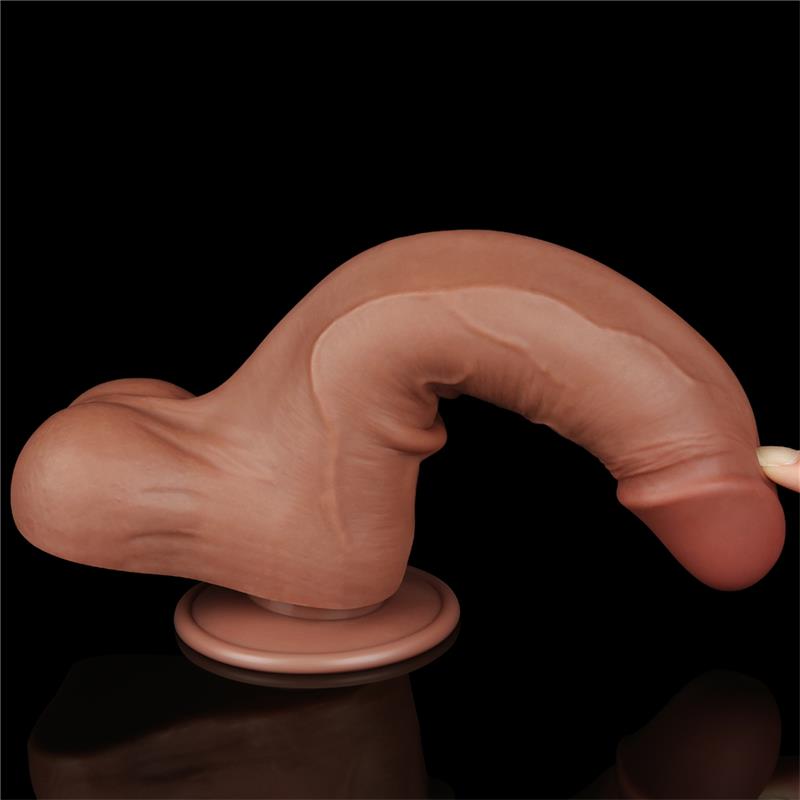 LOVETOY - DILDO CON PIEL RETRACTIL 8.5 BRONCEADO