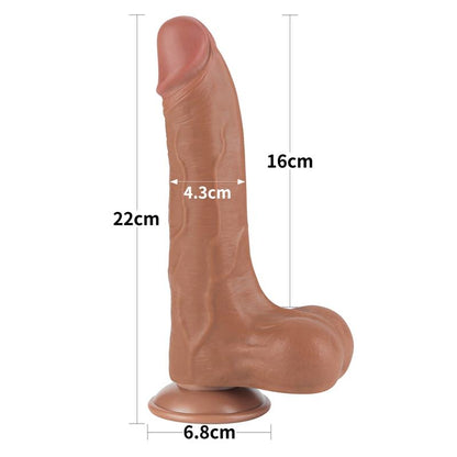 LOVETOY - DILDO CON PIEL RETRACTIL 8.5 BRONCEADO