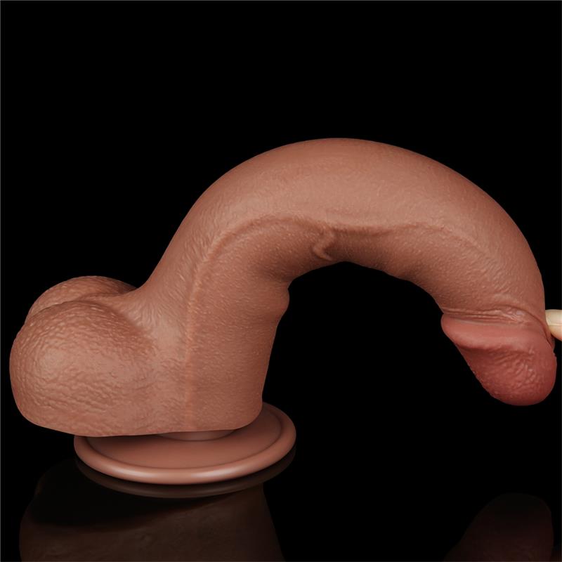 LOVETOY - DILDO CON PIEL RETRACTIL 8.5 BRONCEADO